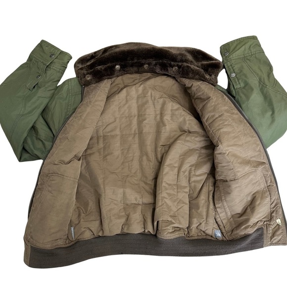 Spiewak Primaloft Reversible Bomber Jacket Removable Faux Fur Collar Medium READ - Picture 3 of 13